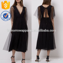 Nueva Moda Negro Tulle Midi Daily Dress Fabricación al por mayor Moda Mujeres Ropa (TA5215D)